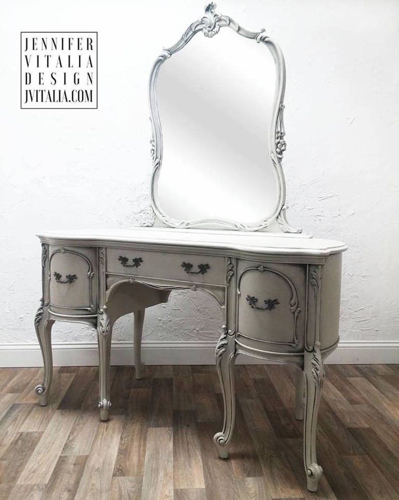 Vintage Makeup Vanity Queen Anne French Antique Vanity Etsy