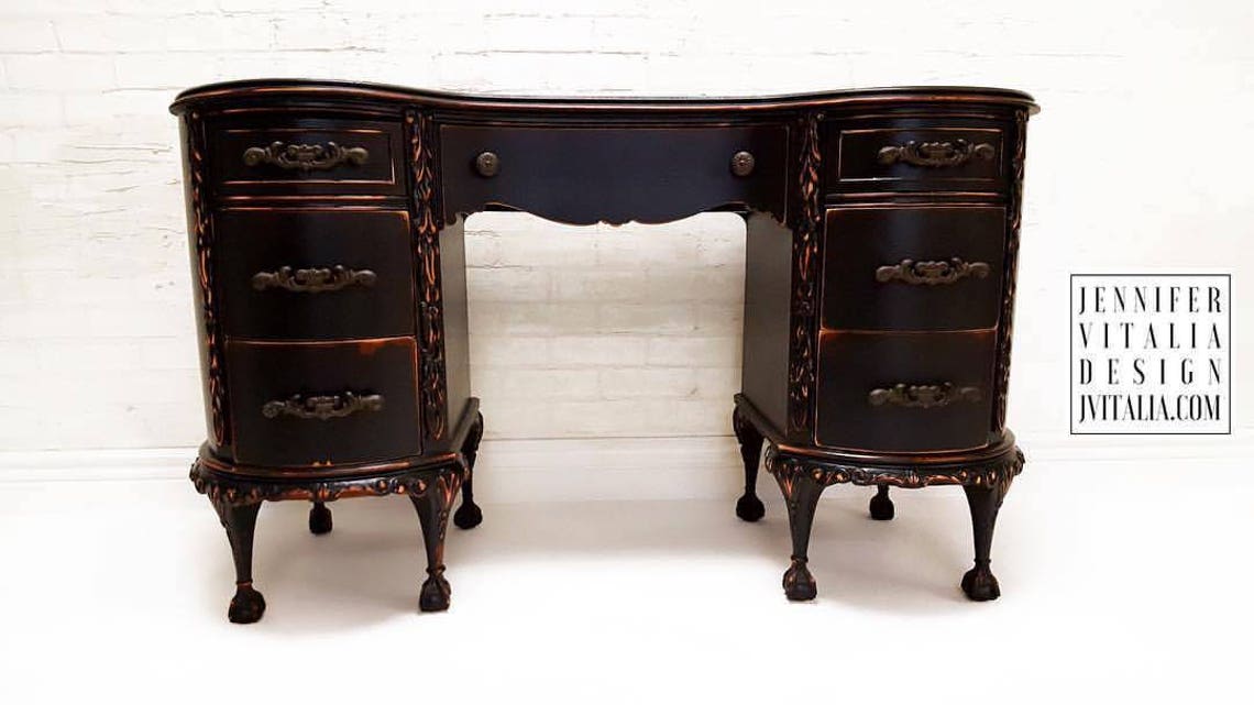 Vintage Makeup Vanity Queen Anne French Antique Vanity Etsy