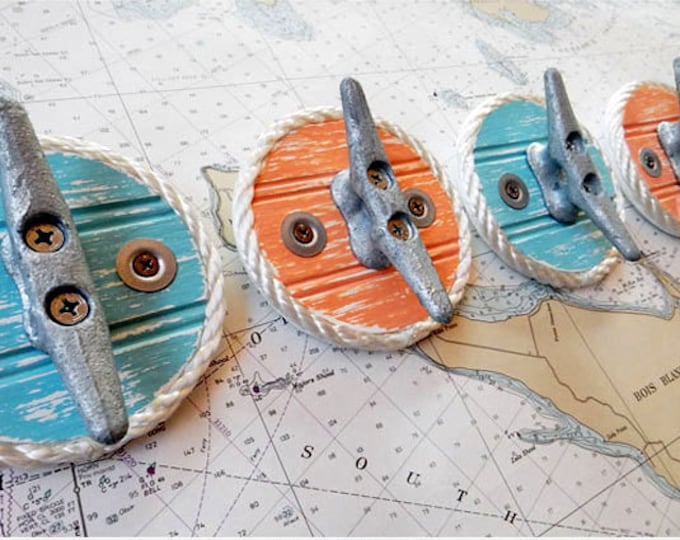 Nautical Cleat Wall Hook Galvanized Boat Dock Cleat Beach Decor Coat
