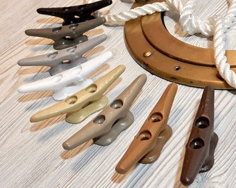 4 Inch Boat Cleats - Painted Cleats - Nautical Hardware, Drawer Pulls Knobs, Towel Hooks - Boat Dock Cleat - Pool Cottage Lake House Decor