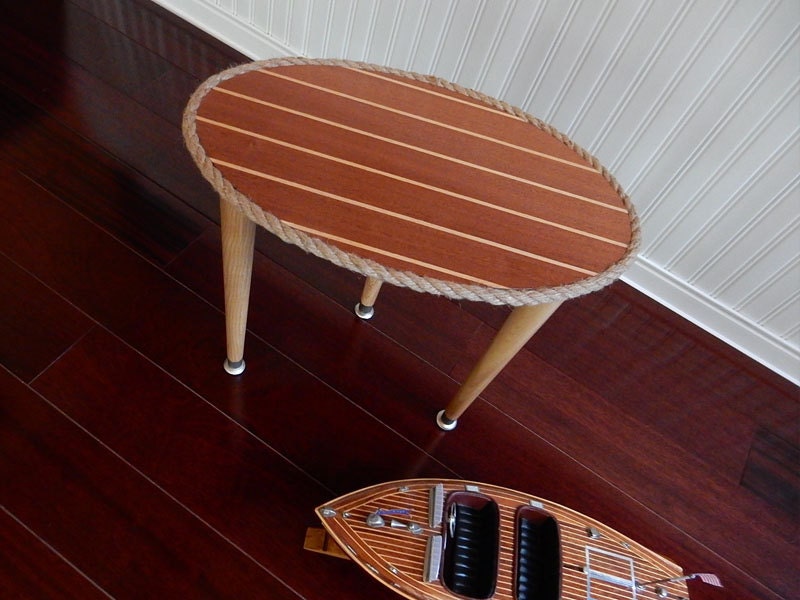 Cabin Sole Oval Nautical Table Vintage Style Wooden Boat Etsy