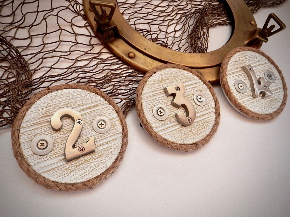 House Number Plaque Nautical House Numbers Vertical Etsy