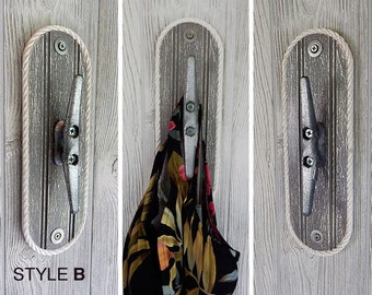 Nautical Themed Towel Hook - Boat Deck Cleat Wall Hooks - Dock Cleats - Heavy Duty Wall Hook Cleats, 5 Styles - Great Lake Home Holiday Gift
