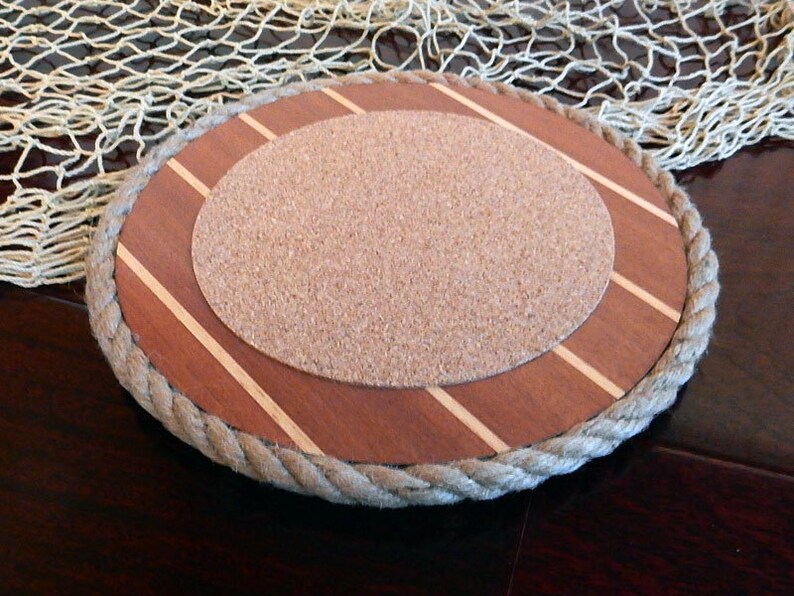 Nautical Trivet Rope Hot Pad Wood Trivet Wooden Boat Etsy