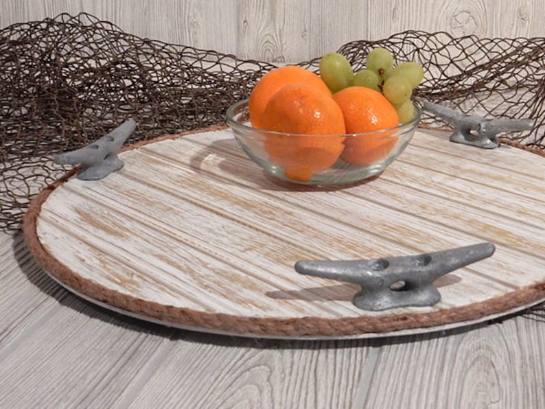 Wood Lazy Susan Turntable Food Tray Nautical Kitchen Decor Etsy Canada