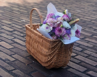 Side Wicker Bike Basket