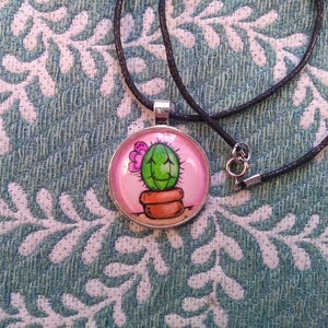 Happy Cactus Pendant Necklace