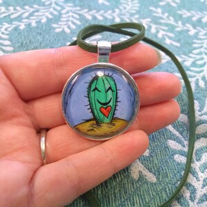 Cactus Heart Pendant Necklace