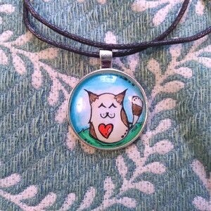 Cat and Heart Pendant Necklace