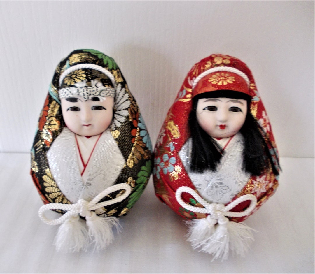 Vintage Japanese Gofun Wedding Bride & Groom Ball Doll 6.5 Etsy
