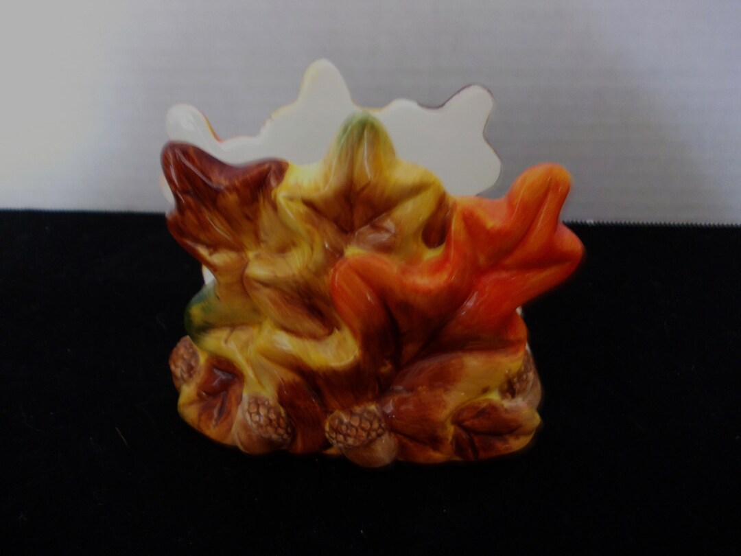 Vintage Ceramic Fall Leaves and Acorns Napkin Holder - Etsy