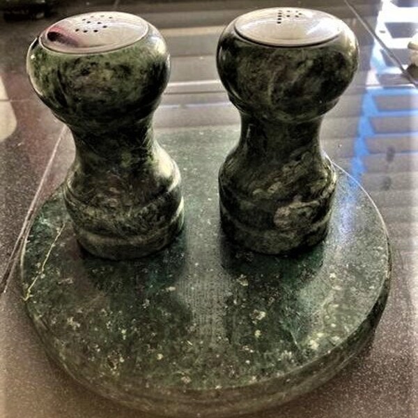 Marble Salt and Pepper Shaker Etsy