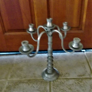 Vintage Candelabra Candle Holder Tarnished 17" Tall