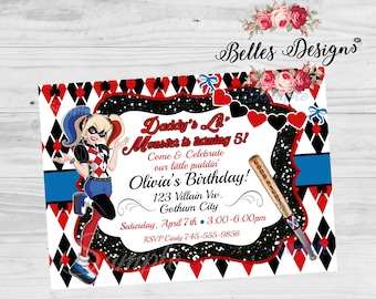 Harley Quinn Invite Etsy