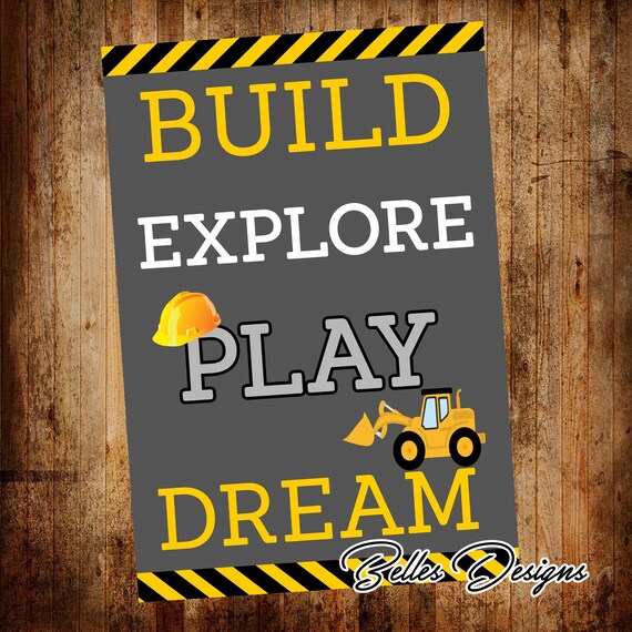 Construction Wall Decor Construction Themed Art Wall Art | Etsy