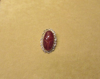 Large Carnelian genuine scarab Sterling Silver pin/pendant