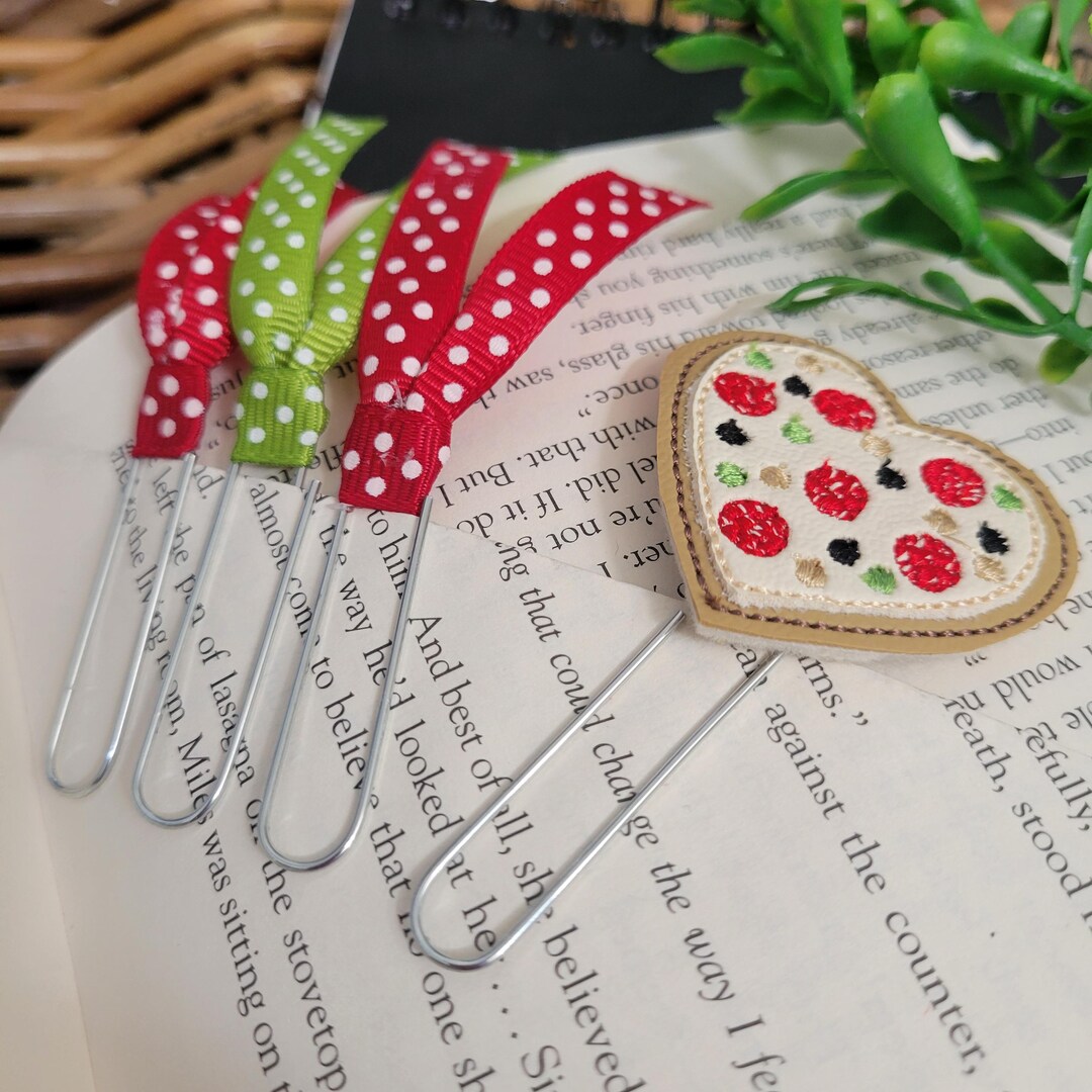 Paperclip Ribbon Bookmarks Pizza Paperclip Set: Ribbon Bookmarks, Planner Clips - Etsy