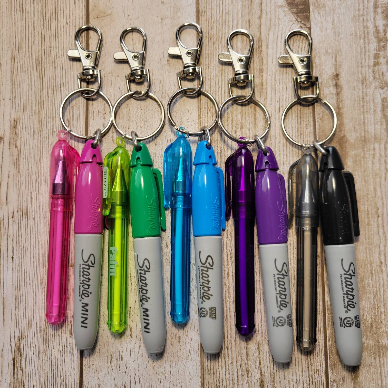 Mini Sharpie and Mini Pen Set,Badge Reel Clip On Pen and Sharpie Pen, Badge  Reel Accessories, ID Clip on Pen, Clip on Pen for Badge Reel