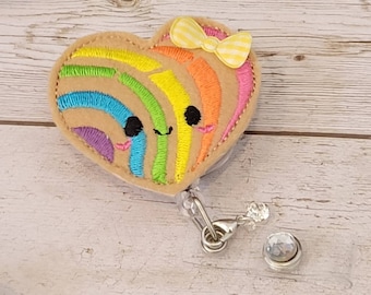 Concha Badge Reel, Pan Dulce Retractable Badge Reel, Mexican Badge Reel, Conchita Badge Holder, Latinx Badge Reel, Sweet Bread ID Holder