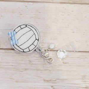 Volleyball Badge Reel, Retractable ID Clip, Volleyball ID Clip, Sports Fan Badge Reel, Durable Name Tag Holder, Teacher Lanyard Accessory