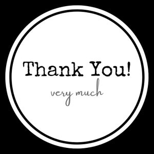 a white circle with the words thank you very much