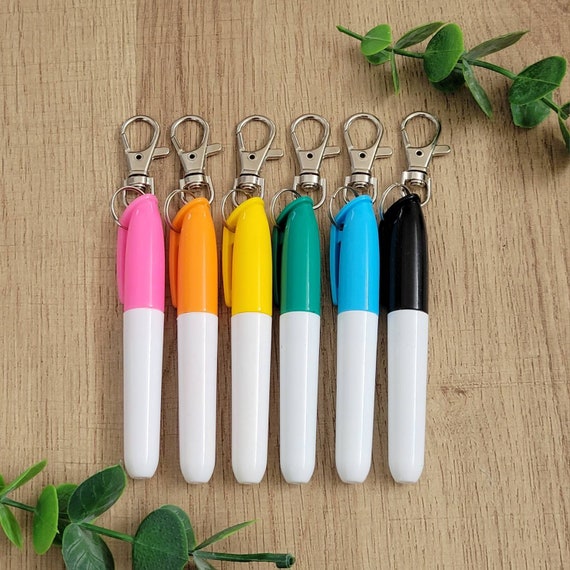 Mini Dry Erase Marker set of 6 , Badge Reel Mini Clip on DRY ERASE Pen, Badge  Reel Accessories, Clip on Pen for Badge Reel 