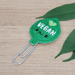 Bobine de badge rétractable végétalien à paillettes vertes, porte-carte d'identité pour nutritionniste, bobine de badge végétalien, marque-page ou trombone laitue, professionnel de la santé