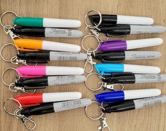 Mini Sharpie & Dry Erase Marker Set, Badge Reel Clip On Marker and Sharpie Pen Set, Badge Reel Accessories, Clip On Pen Set for Badge Reel