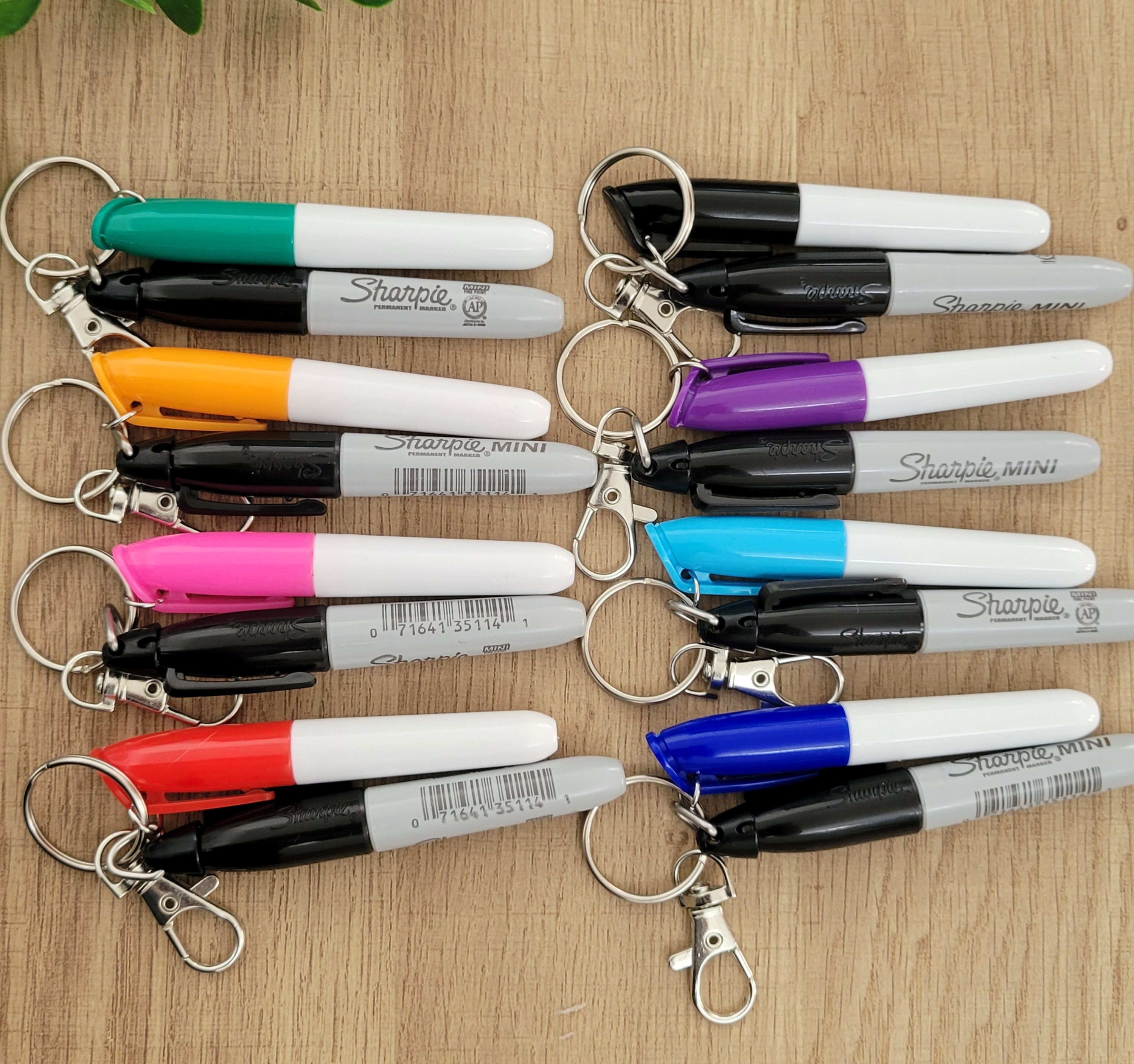 Mini Sharpie & Dry Erase Marker Set, Badge Reel Clip on Marker and Sharpie  Pen Set, Badge Reel Accessories, Clip on Pen Set for Badge Reel 