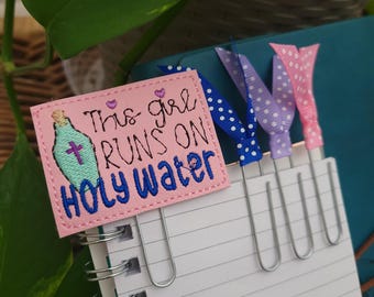 Holy Water Planner Clip Set: Catholic Journal Bookmark