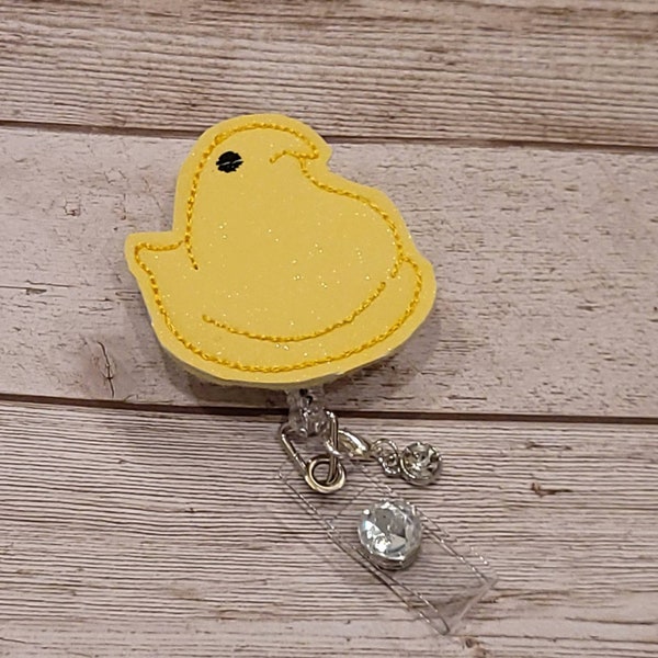 Yellow Easter Chick Badge Reel, Easter Lanyard, Easter Badge Reel, Easter Bookmark, Easter Planner Clip, Easter Paperclip
