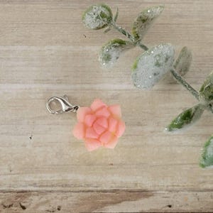 Pink Flower Badge Reel Charm, Badge Reel Dangle, Cell Phone Charm, Badge Reel Charm Add On, Dangle for Badge Reel, Lanyard and Phone Bling