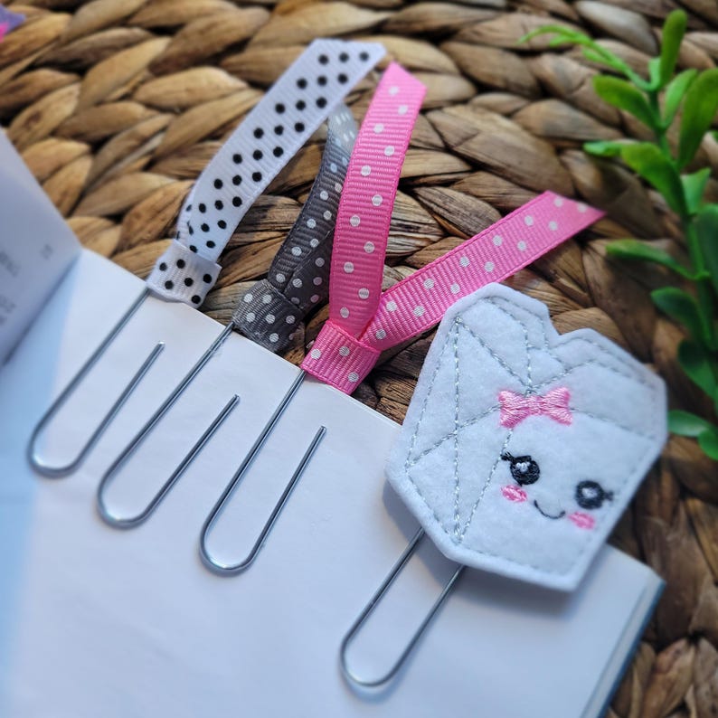 Paperclip Ribbon Bookmarks Chinese Takeout Box Bookmark Set: Cute Planner Clips, Notebook ...