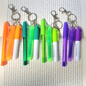 Badge Reel Accessories Set: Mini Pen, Highlighter, Dry Erase Marker