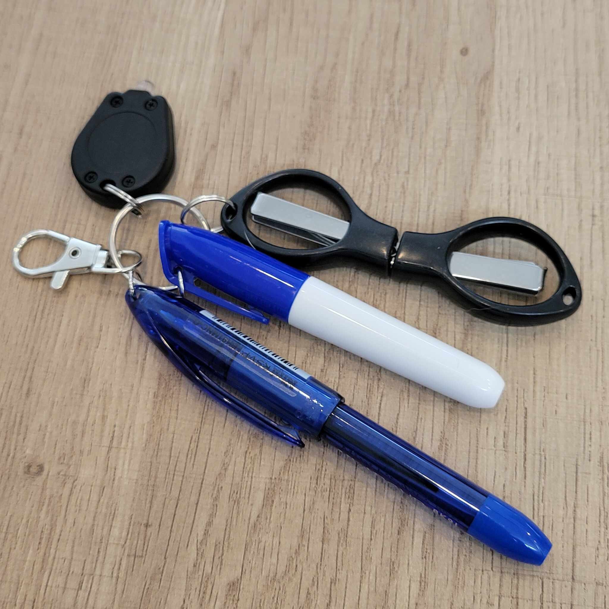 Scissors Ink Pen and Permanent Marker Badge Reel Clip on Set, Nurse Badge  Reel Accessories, Teacher & Student Clip on Pen Set for Badge Reel 