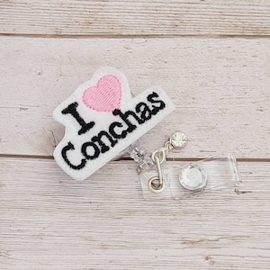 Concha Badge Reel: Pink Pan Dulce Design - Retractable ID Clip