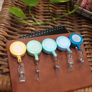 Pastel Swivel Alligator Clip Badge Reel: Interchangeable ID Holder