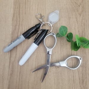 Badge Reel Pen Set: Nurse and Teacher Essentials (Sharpie, Dry Erase & Scissors)