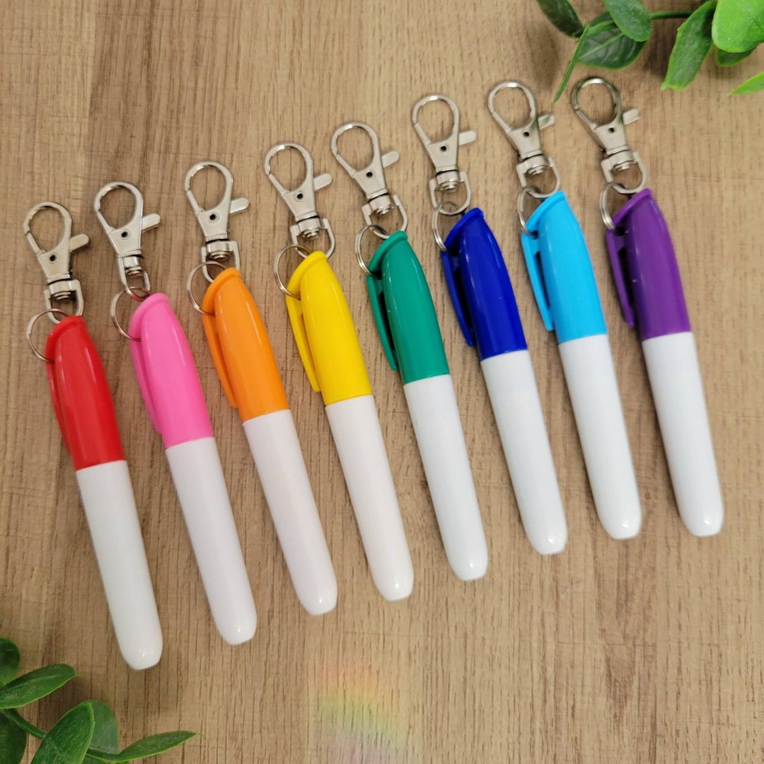 Keychain Marker Mini PERMANENT Markers for Nurses Badge, Mini Markers With Keychain ...
