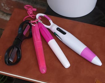 Nurse Pen and Scissor Set: Badge Reel Accessories, Teacher Gift, Mini Office Tools