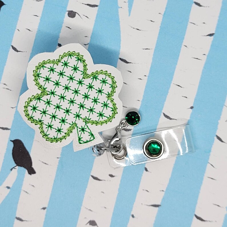 Shamrock Nurse Badge Holder Green St Patricks Day Shamrock Retractable Badge Reel or Lanyard Shamrock Teacher Planner Clip or Paperclip