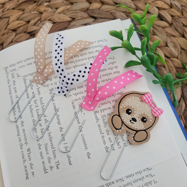 Baby Sloth Bookmark Set: Journal Clip Set, Felt Planner Clips, Ribbon ...