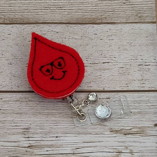 Blood Drop Badge Reel, Phlebotomist  Hematologist Badge Reel, Blood Donor, Medical ID Badge, Doctor Retractable Badge Reel, Blood Drop Reel