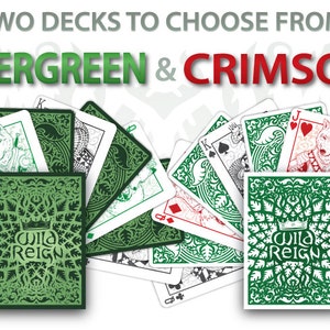 WILD REIGN Playing Cards: Evergreen and Crimson Decks image 3