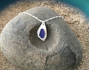 Sterling silver and beach glass necklace