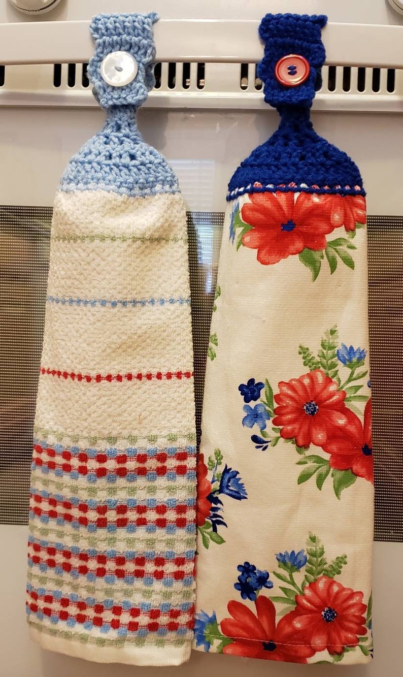 Pioneer Woman crochet top kitchen hand towel set Etsy