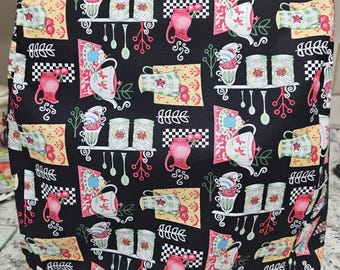 Kitchen-aid mixer black print fabric mixer cover