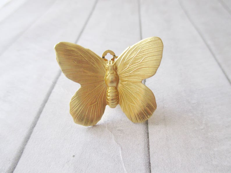 Butterfly earrings Gold Butterfly clip earrings Gold brass earrings Brass Nature Wedding Bridesmaids Bridal Gifts for her