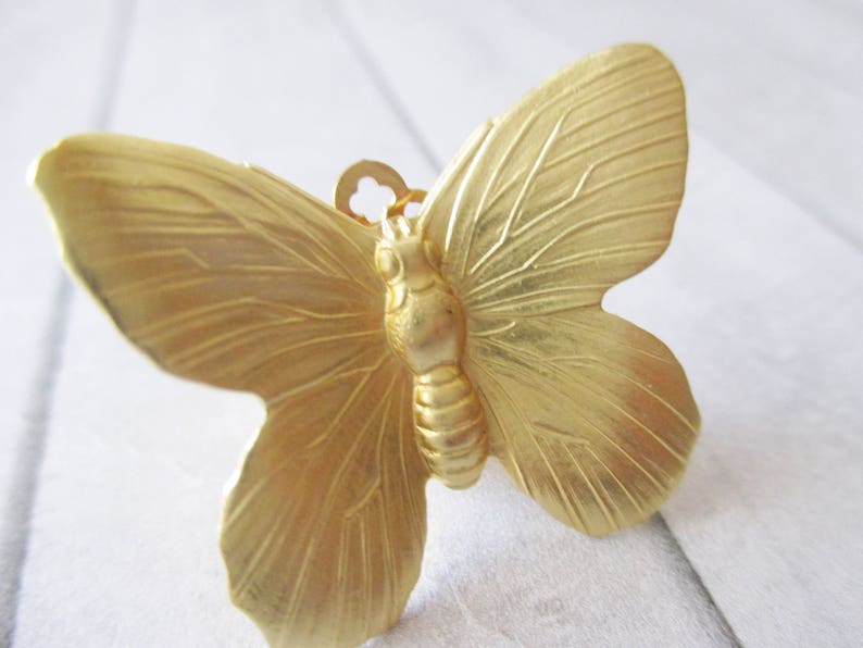 Butterfly earrings Gold Butterfly clip earrings Gold brass earrings Brass Nature Wedding Bridesmaids Bridal Gifts for her