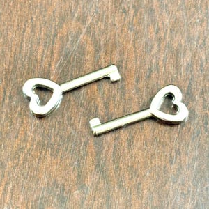 Pair of Replacement or Spare Keys for 7/8 Inch Mini Heart Lock. 2 Keys